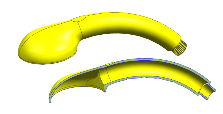 Shower Head Injection Mold Design with Arc Core Pulling